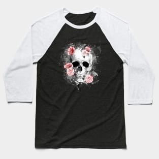 Tribe skull art design with roses Baseball T-Shirt